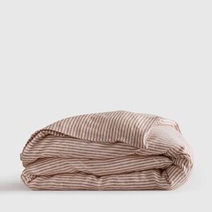 New! Quince Striped European Linen Duvet | Twin